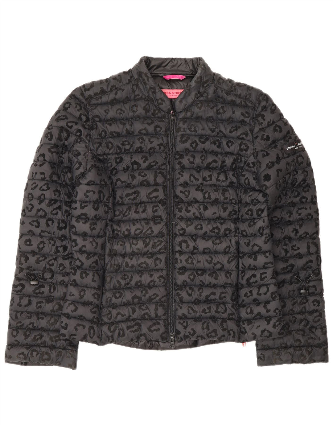 FRIEDA & FREDDIES Polstret jakke til kvinder EU 40 Medium Grey Animal Print