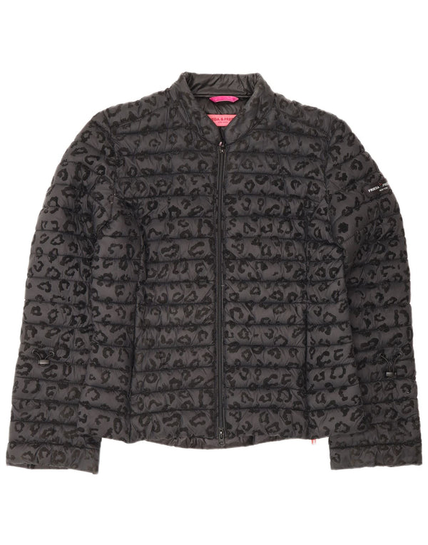 FRIEDA & FREDDIES Polstret jakke til kvinder EU 40 Medium Grey Animal Print