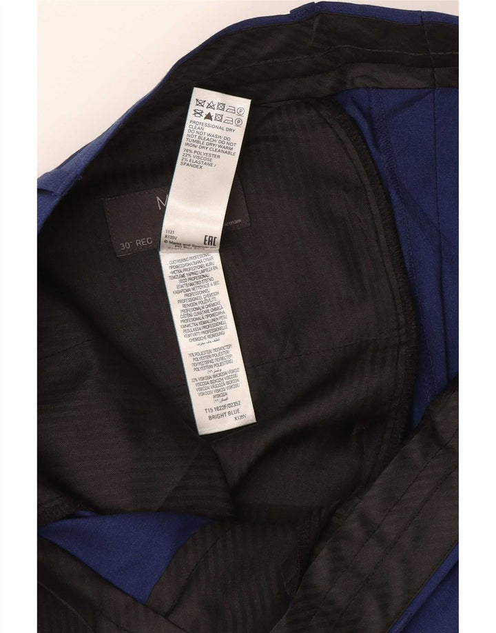 Marks & Spencer Herre Slim Suit Bukser W30 L29 Navy Blue Viscose