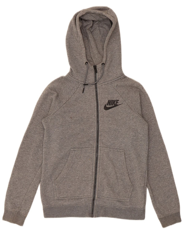 Nike Dame Loose Fit Hættetrøje Sweater UK 4 XS Grå Flecked Bomuld