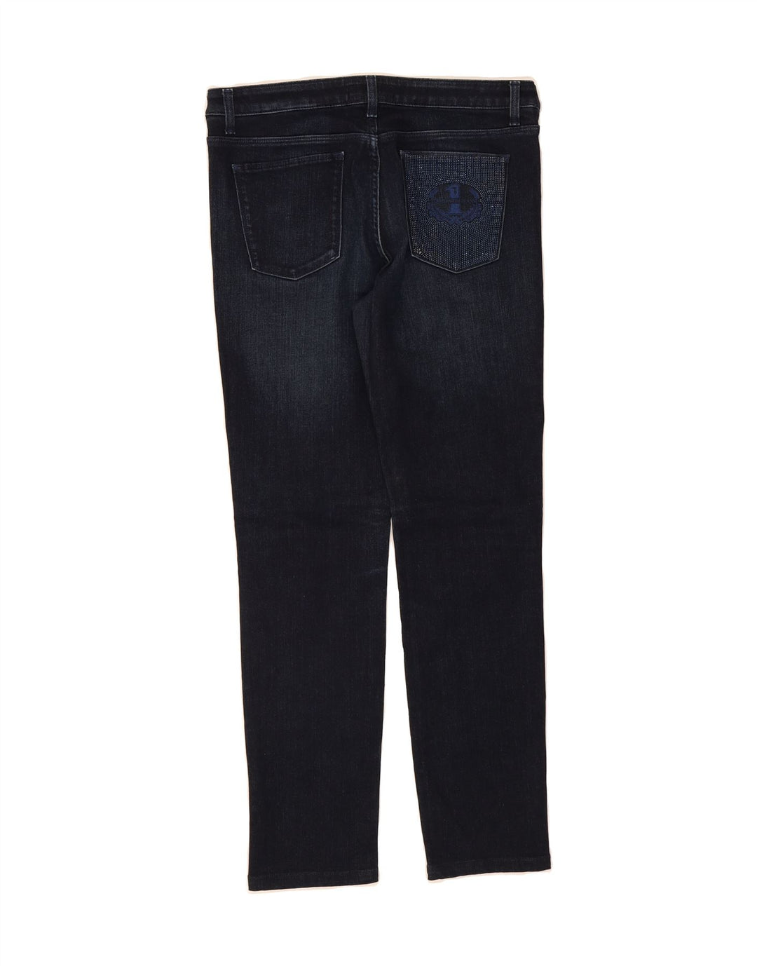 TRUSSARDI Womens Straight Jeans W30 L30 Navy Blue Vintage Trussardi and Second-Hand Trussardi from Messina Hembry 