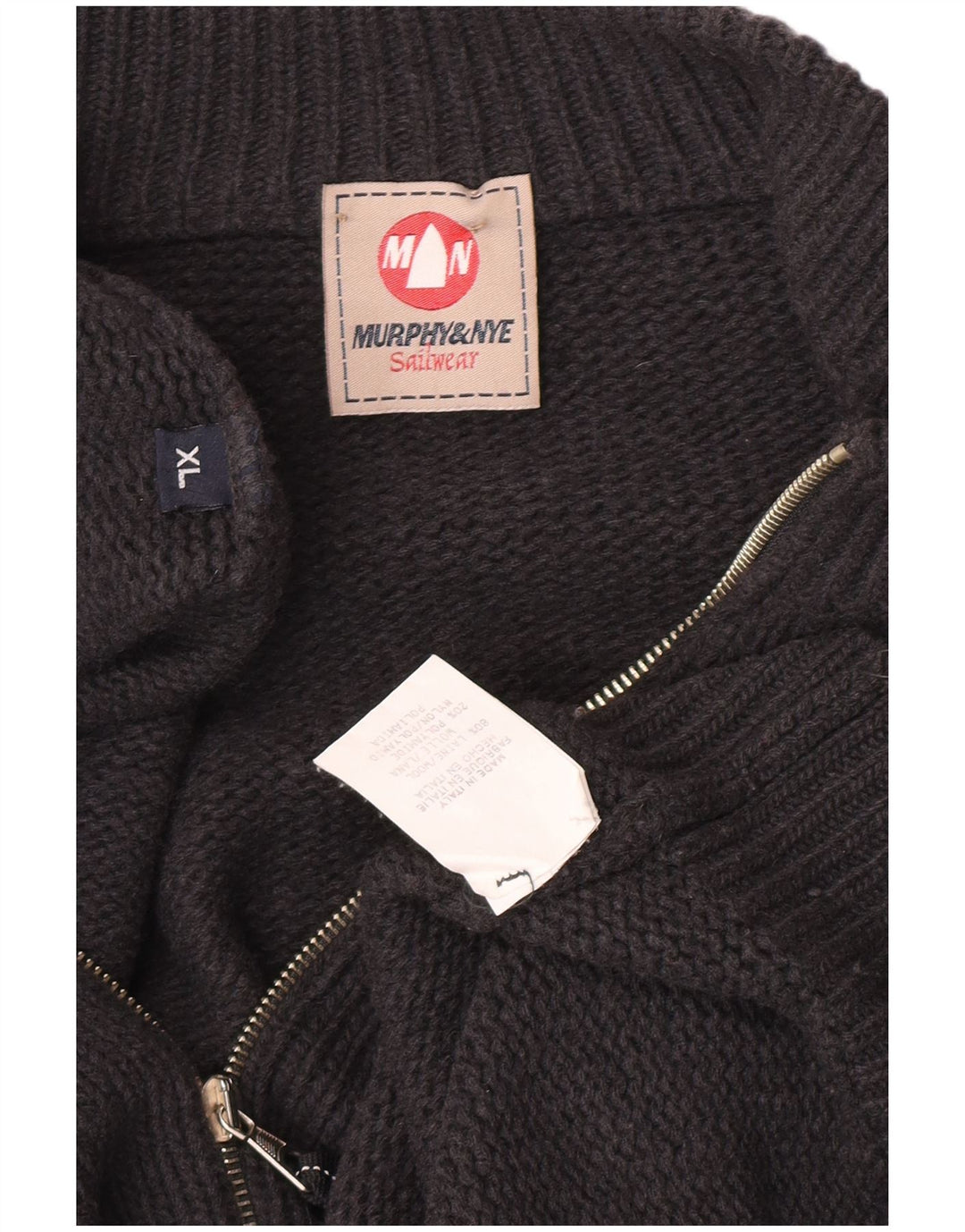 Murphy & Nye Herre Cardigan Sweater XL Grå Uld