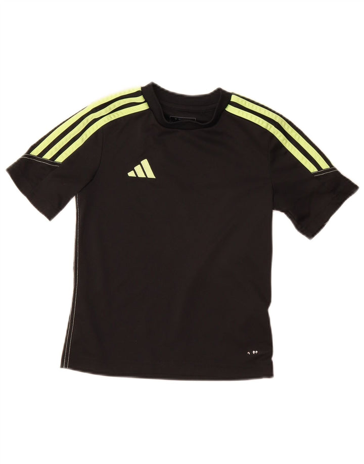 Adidas Boys T-Shirt Top 7-8 år Sort Polyester
