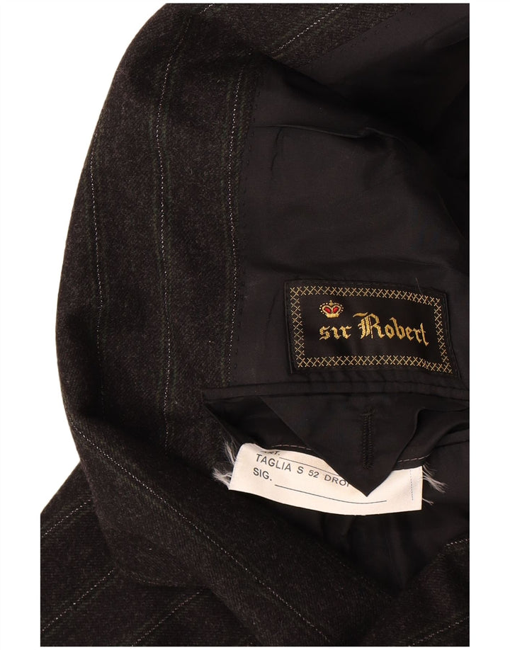 Vintage herre dobbeltradet blazerjakke IT 52 XL Grå nålestribe