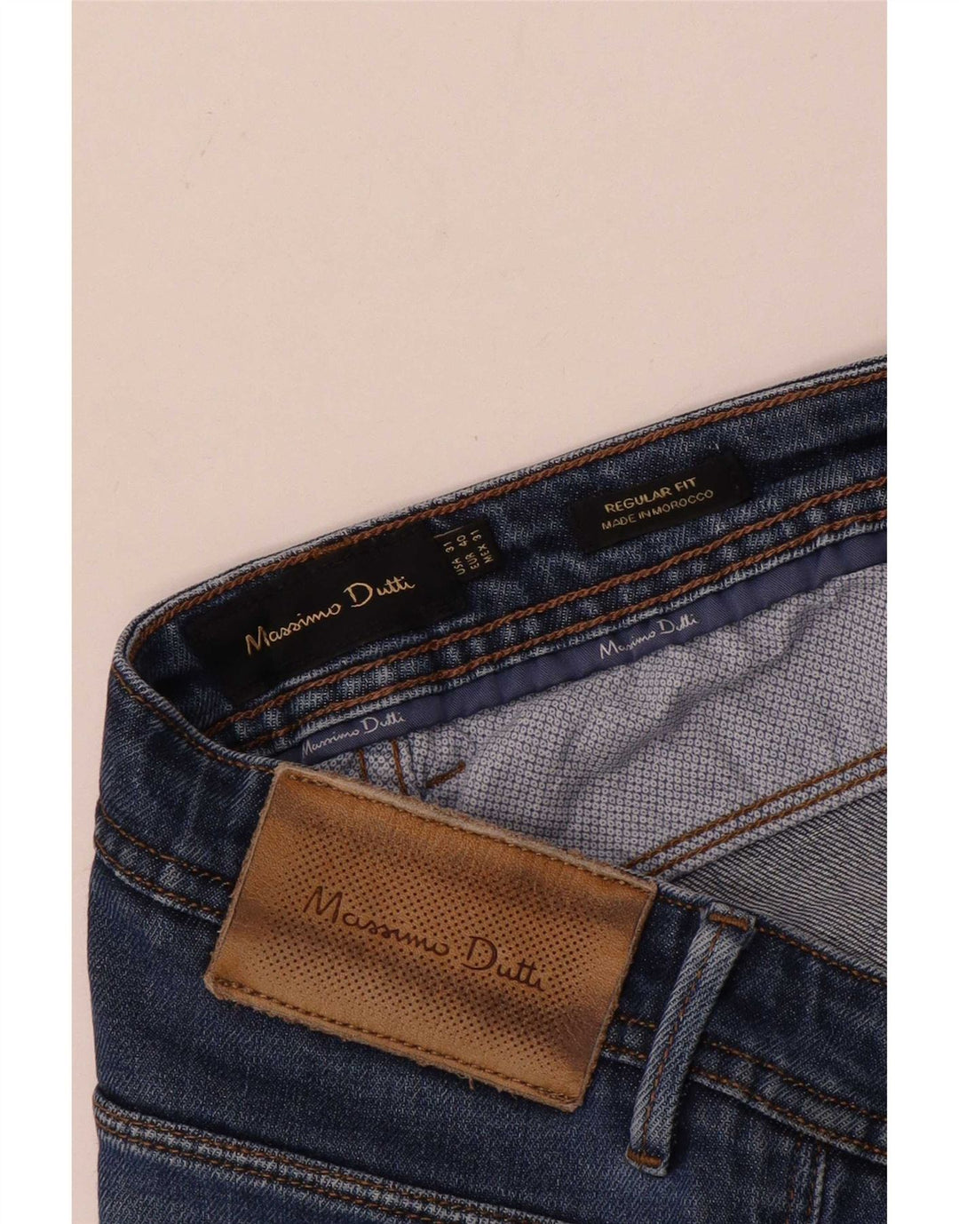 Massimo Dutti Herre Regular Fit Straight Jeans EU 40 Medium W31 L30 Blå