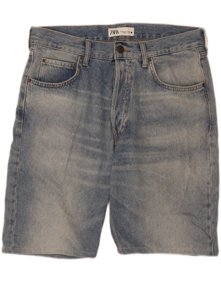 Zara Dame Denim Shorts EU 38 Small W28 Blue Cotton