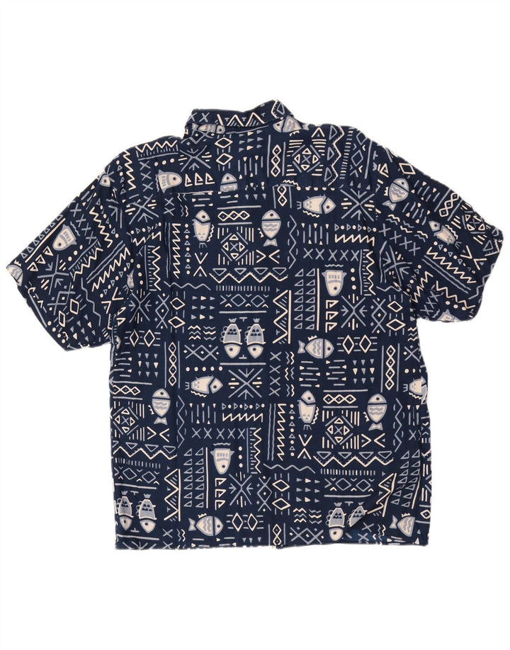 Forester Kortærmet Herreskjorte Stor Navy Blue Rayon