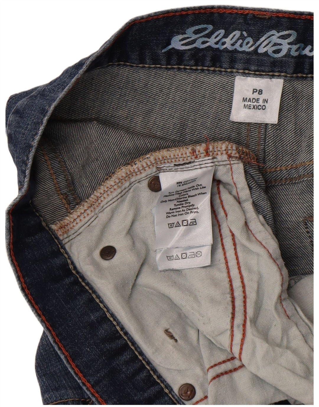 Eddie Bauer Kvinde Kæreste Capri Slim Jeans US 8 Medium W32 L20 Blå