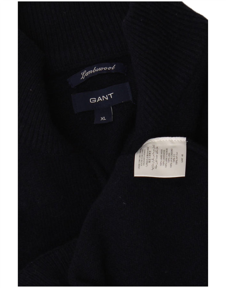 GANT Herre Zip Neck Sweater XL Marineblå lammeuld