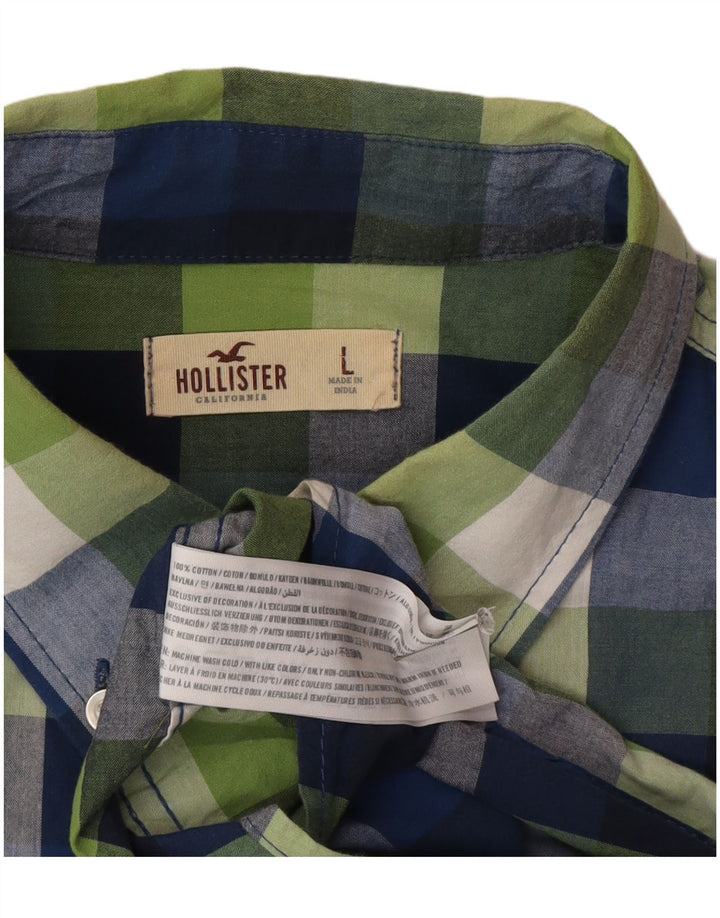 Hollister Herreskjorte Stor flerfarvet ternet bomuld