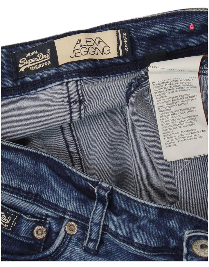 SUPERDRY Dame Alexia Jegging Skinny Jeans W30 L32 Blå Bomuld