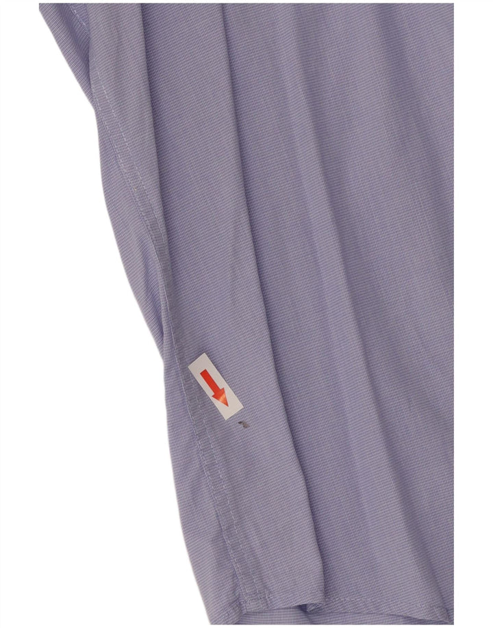 Dacks herre Slim Fit skjorte Medium Blue Houndstooth