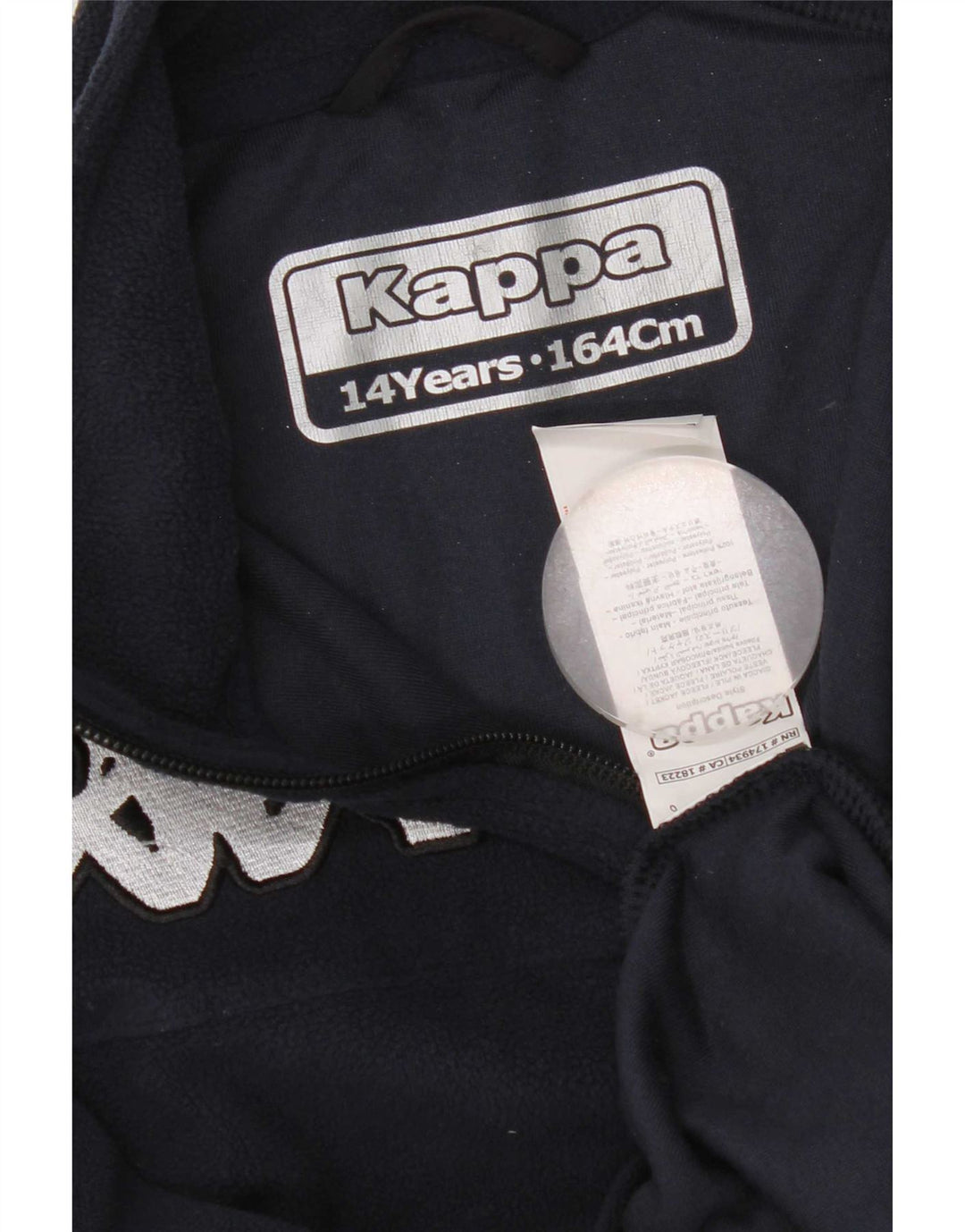 Kappa Boys Zip Neck Fleece Jumper 13-14 År Navy Blue Polyester