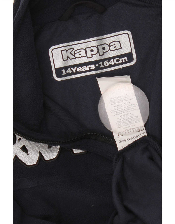 Kappa Boys Zip Neck Fleece Jumper 13-14 År Navy Blue Polyester