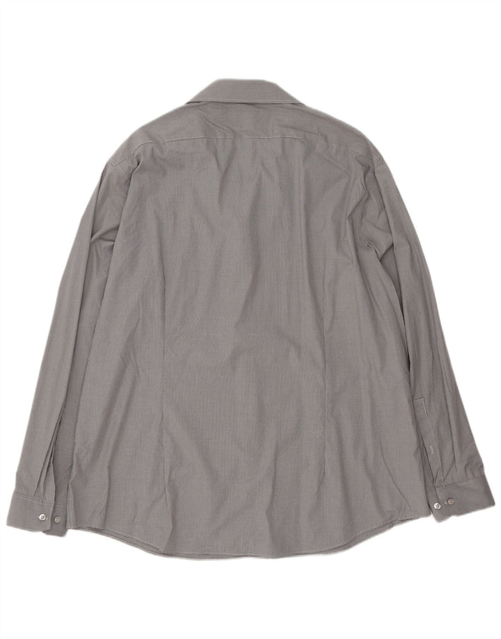 Dkny Herre Slim Fit Skjorte Str. 18 2XL Grå ternet bomuld