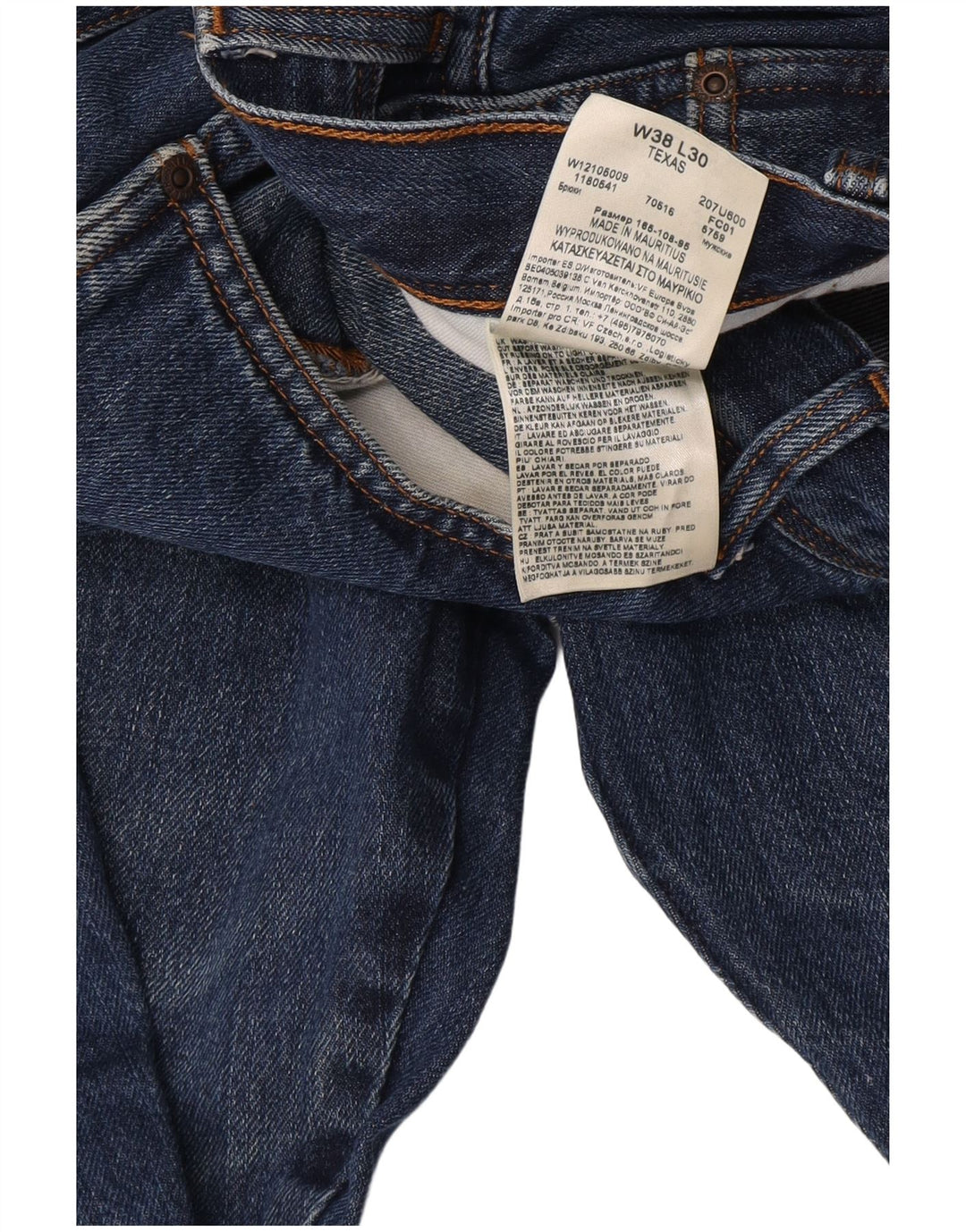 Wrangler Herre Texas Straight Jeans W38 L30 Blå Bomuld