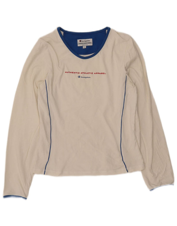 CHAMPION Dame Grafisk Top Langærmet UK 14 Large White