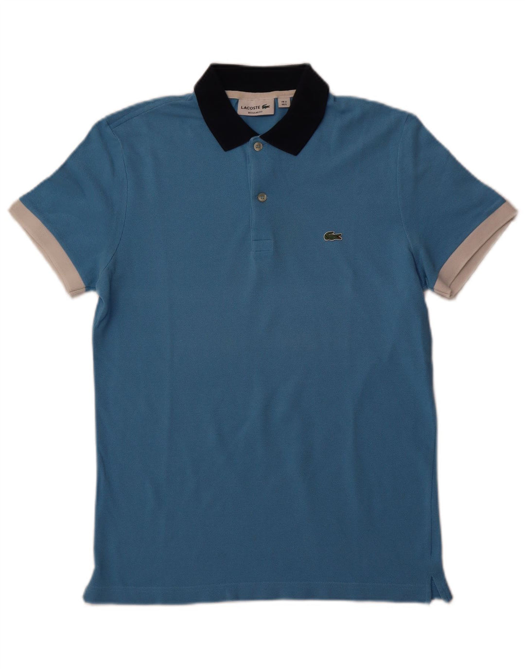 LACOSTE Herre Regular Fit Polo Shirt Størrelse 3 Lille Blå Bomuld