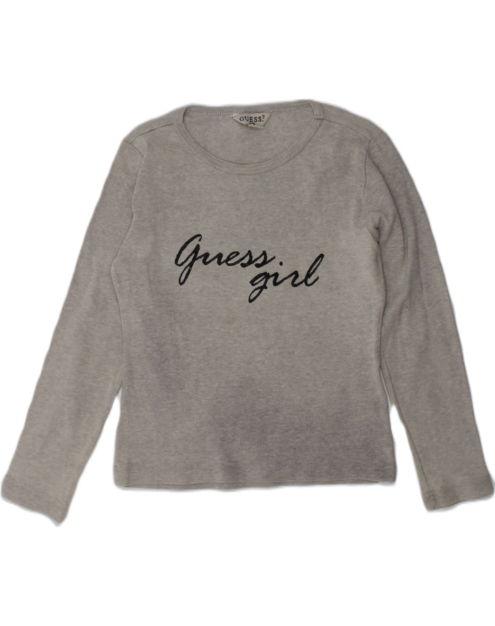 GUESS Girls Graphic Top Long Sleeve 5-6 Years Grey Cotton | Vintage Guess | Thrift | Second-Hand Guess | Used Clothing | Messina Hembry 
