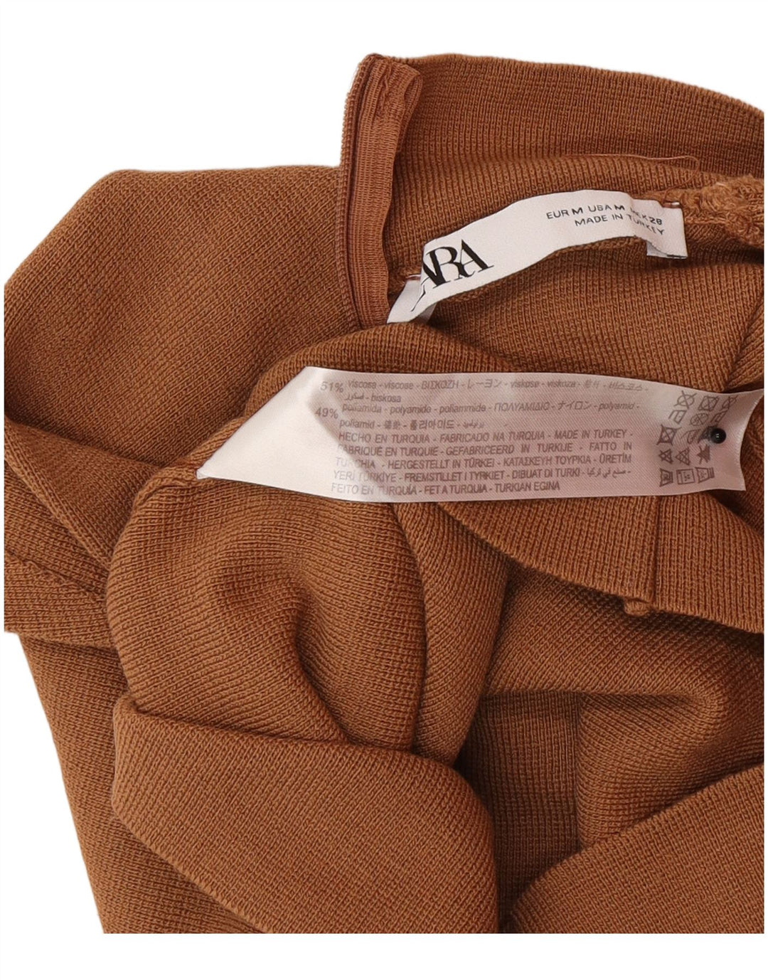 Zara Womens Sleeveless Crop Top UK 12 Medium Brun Polyamid