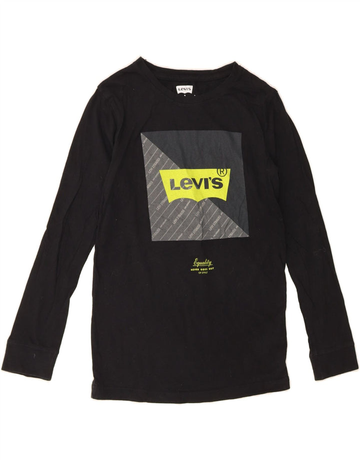 LEVI'S Boys Graphic Top Long Sleeve 12-13 Years Large Black Cotton Vintage Levi's and Second-Hand Levi's from Messina Hembry 