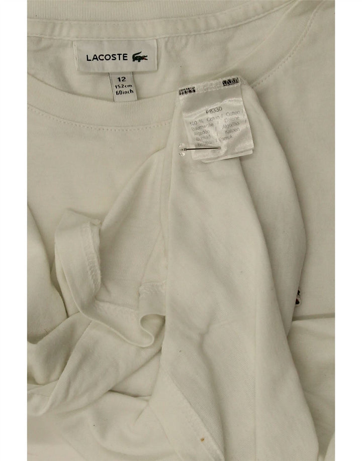 Lacoste Boys T-Shirt Top 11-12 År Hvid Bomuld