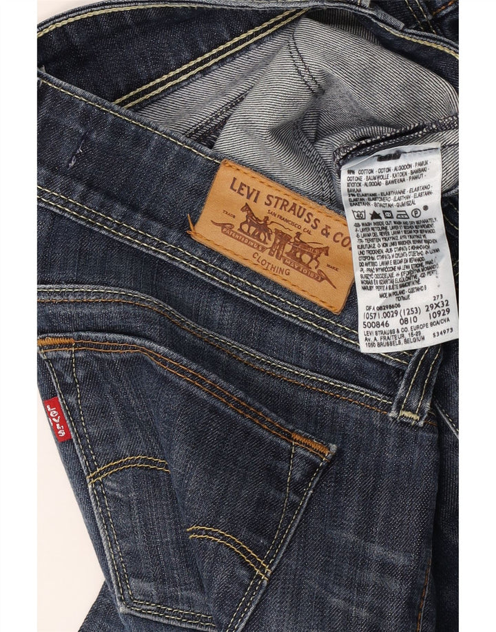 Levi's Dame 571 Slim Jeans W29 L32 Marineblå Bomuld