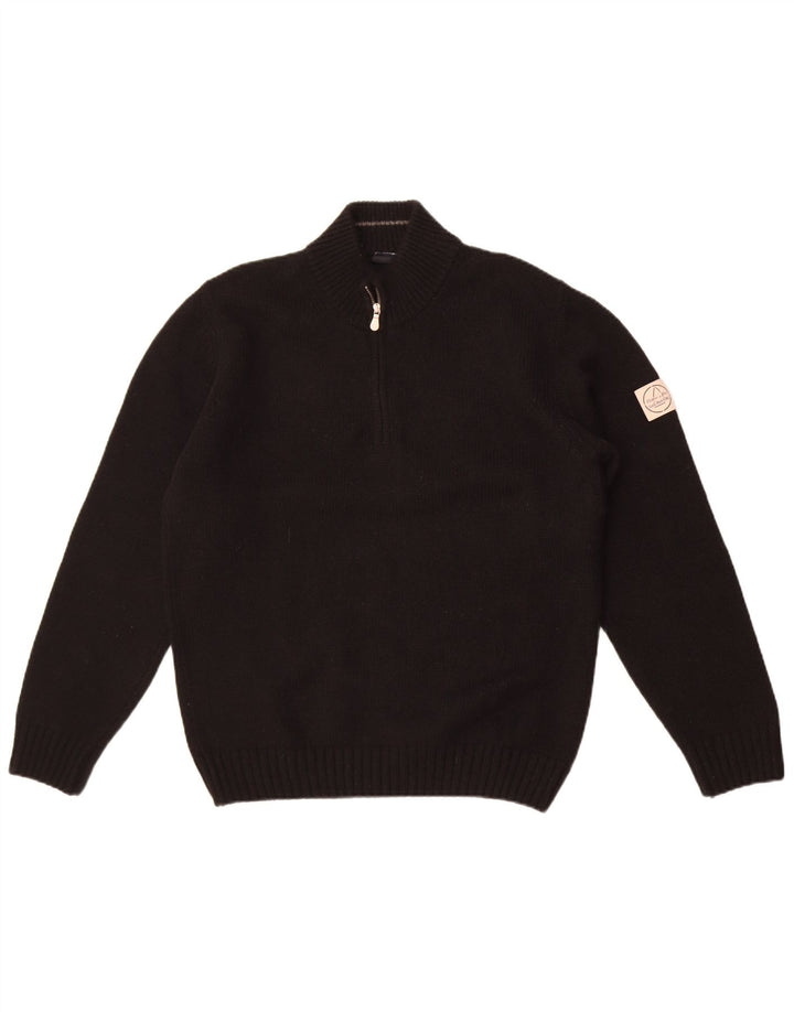 Murphy & Nye Herre Sailmakers Zip Neck Jumper Sweater Medium Sort Uld