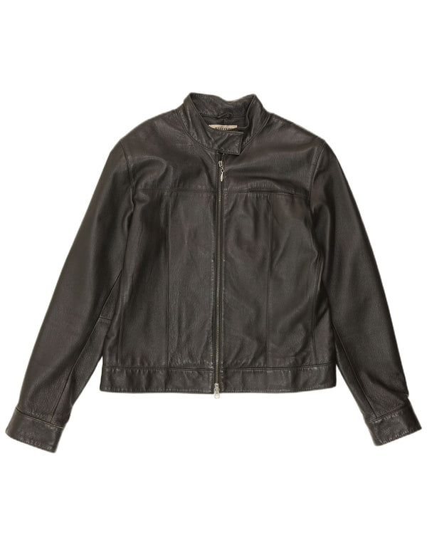 HELLINE Dame Læderjakke UK 14 Medium Grønt Læder