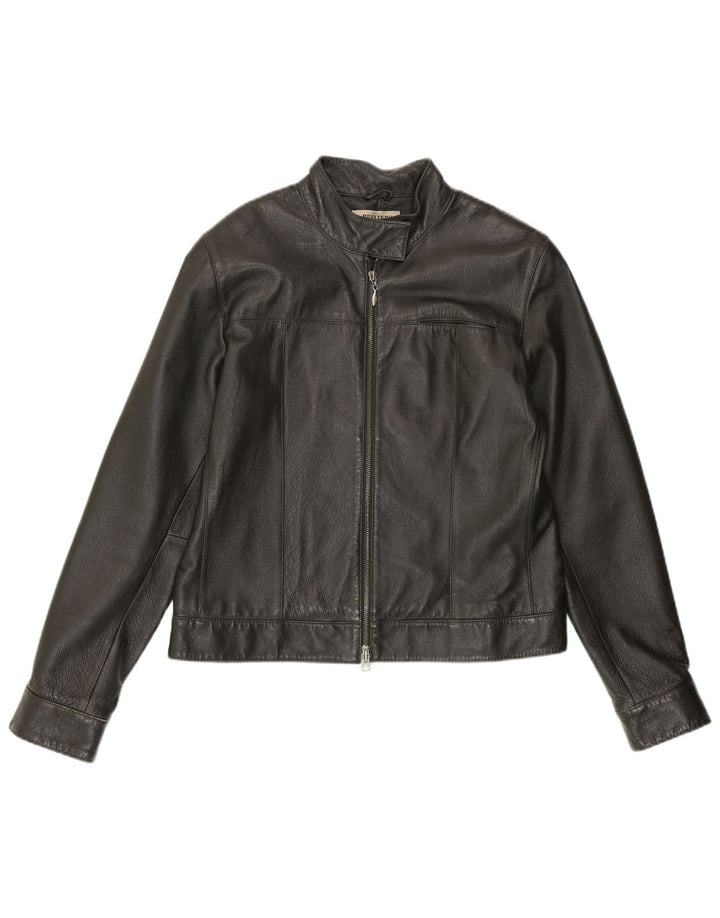 HELLINE Dame Læderjakke UK 14 Medium Grønt Læder