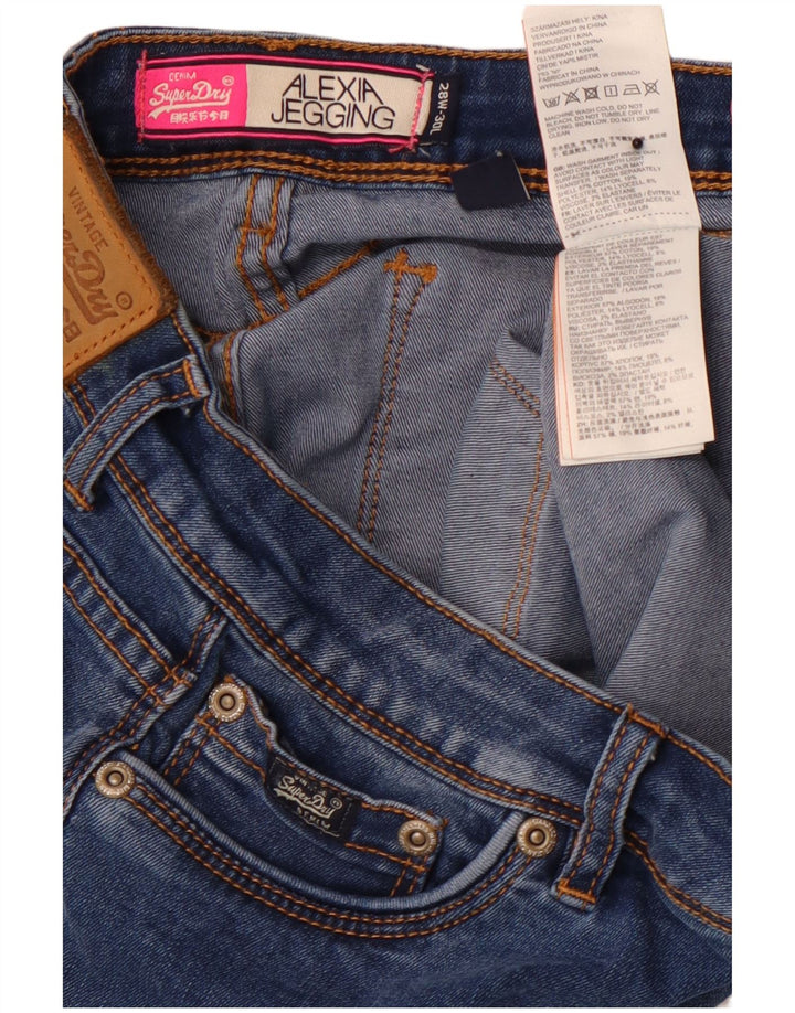 SUPERDRY Dame Alexia Jegging Skinny Jeans W28 L28 Blå Bomuld