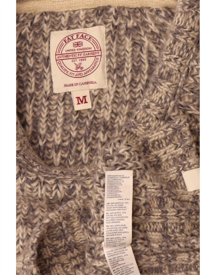 Fat Face Herre Crew Neck Jumper Sweater Medium Grey Flecked Acryl