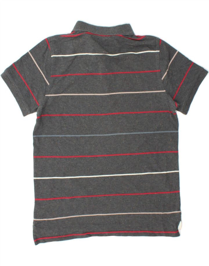 ANIMAL Mens Polo Shirt Large Grey Striped Cotton Vintage Animal and Second-Hand Animal from Messina Hembry 