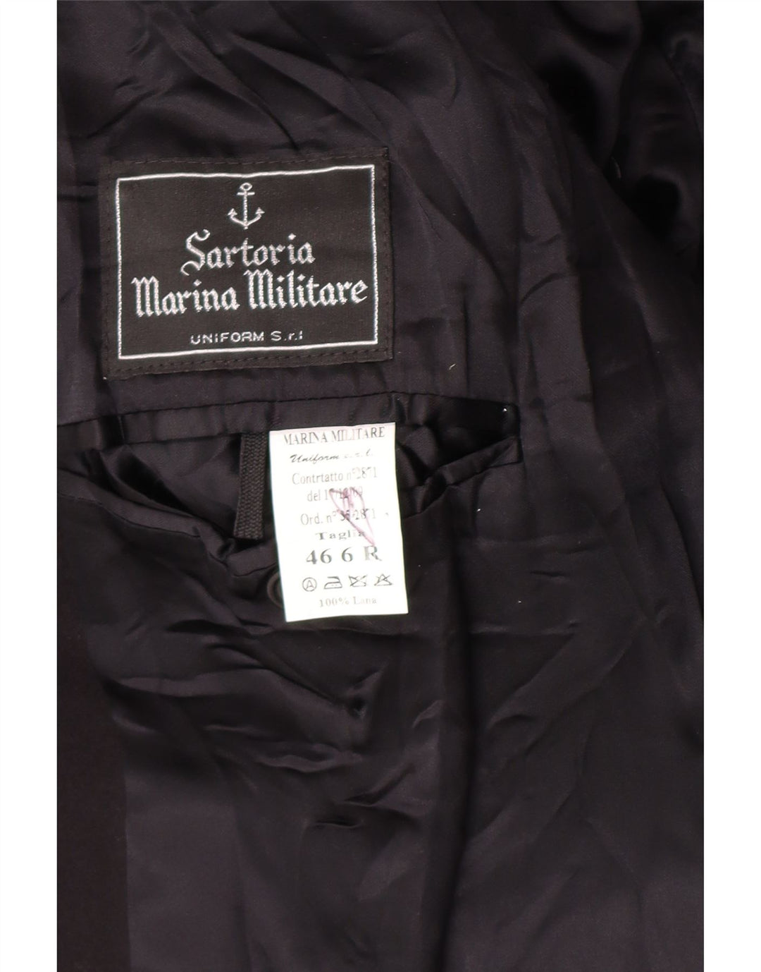 MARINA MILITARE Womens Double Breasted Overcoat IT 46 Large Black Wool