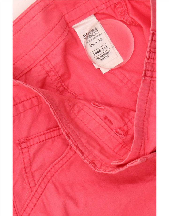 Marks & Spencer Dame Cargo Skirt UK 12 Medium W32 Pink Bomuld