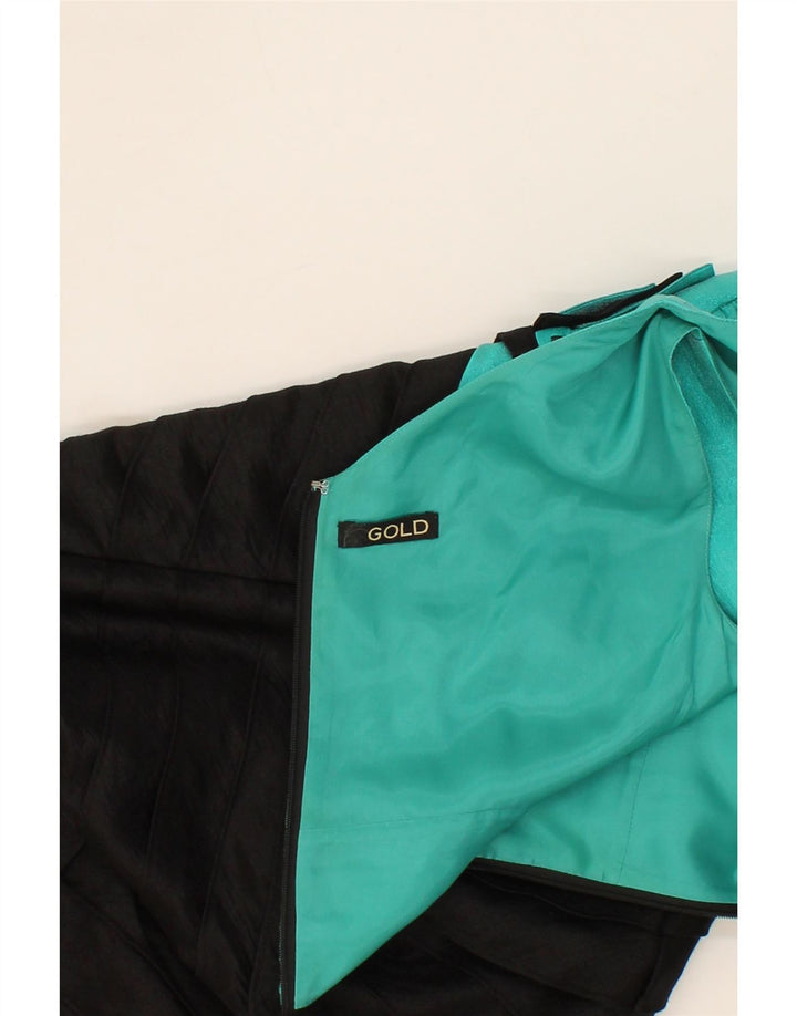 VINTAGE Womens 2 Piece Set UK 12 Medium Turquoise Colourblock Viscose Vintage Vintage and Second-Hand Vintage from Messina Hembry 
