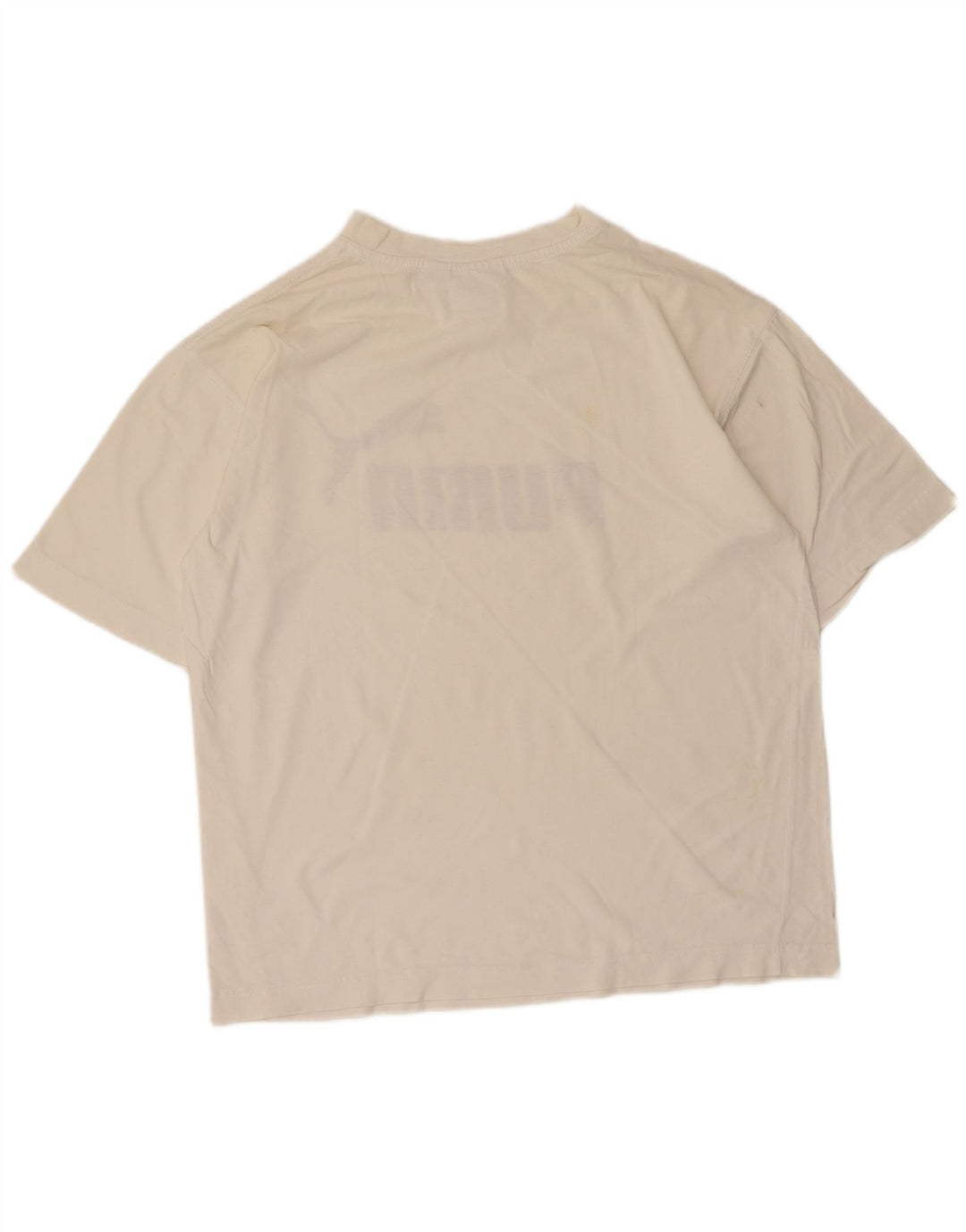 Puma Herre Grafisk T-Shirt Top Lille Hvid Bomuld