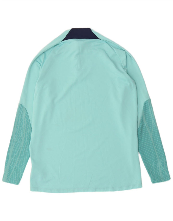 Nike Dame Dri Fit Pullover med lynlås-hals Træningsdragt Top UK 16 Stor turkis