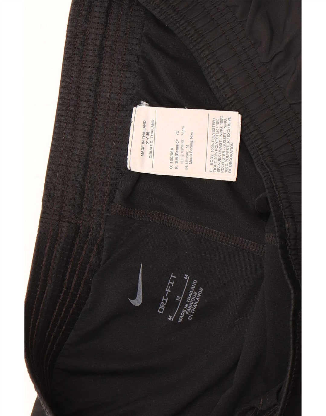 Nike Dame Dri Fit sportsshorts UK 14 Medium Sort Polyester