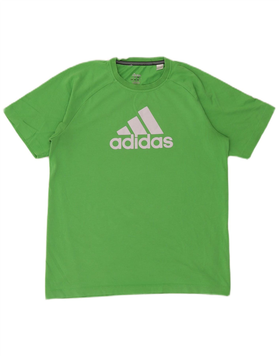 ADIDAS drenge Climalite grafisk t-shirt top 15-16 år grøn bomuld