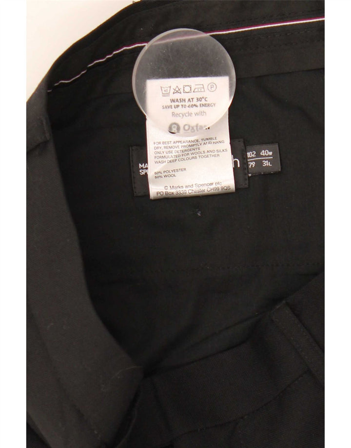 Marks & Spencer Herre Autograph Straight Suit Bukser W40 L31 Sort