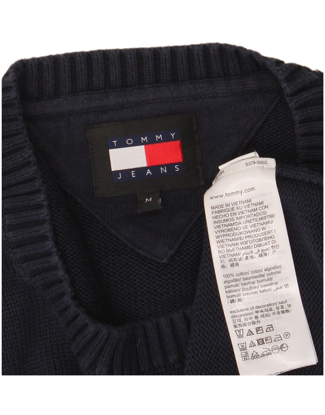 TOMMY HILFIGER sweater med rund hals til mænd mellem marineblå bomuld