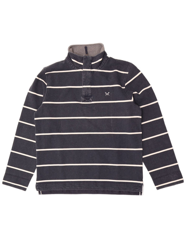 Besætningstøj Herre Zip Neck Sweatshirt Jumper Large Navy Blue Stribet