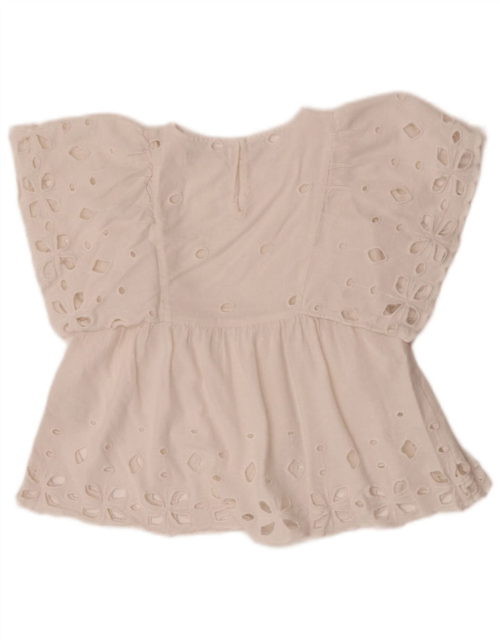 Zara Pigebluse Top 6-7 År Hvid Bomuld