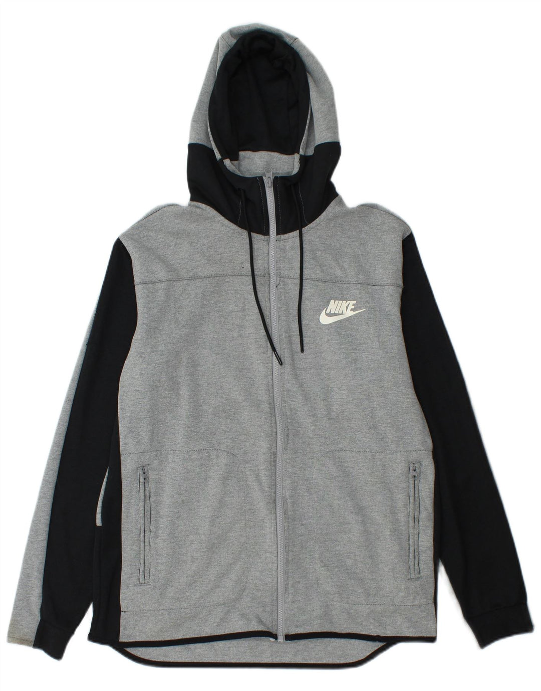 NIKE hættetrøje med lynlås til mænd mellemgrå Colourblock Bomuld
