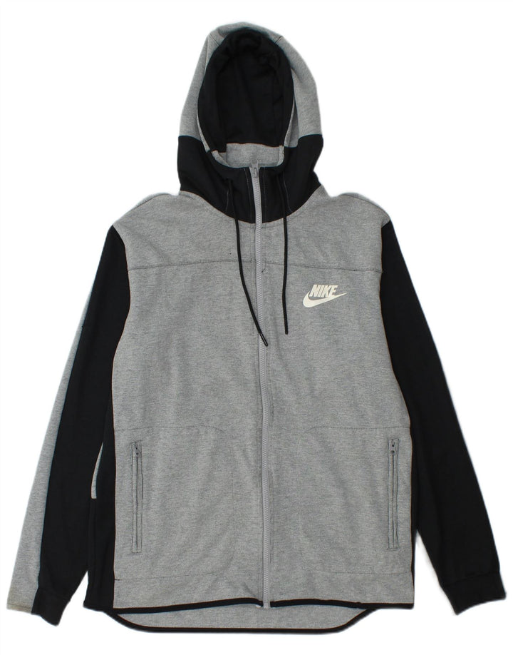 NIKE hættetrøje med lynlås til mænd mellemgrå Colourblock Bomuld