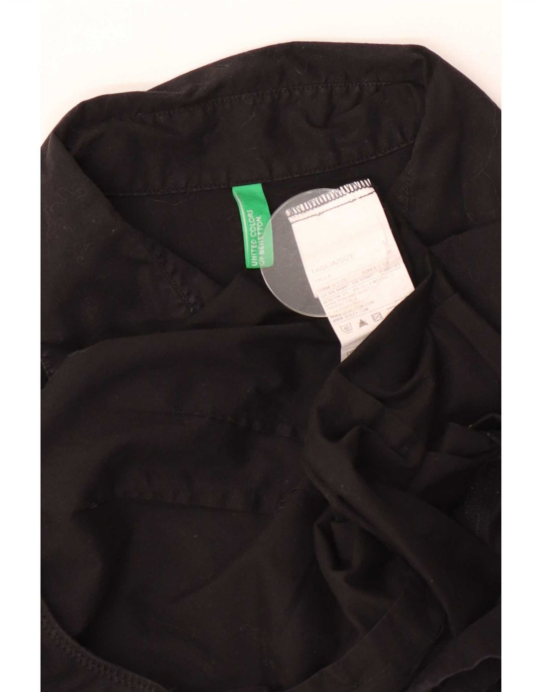 Benetton Womens Shirt Bodysuit UK 14 Stor sort bomuld