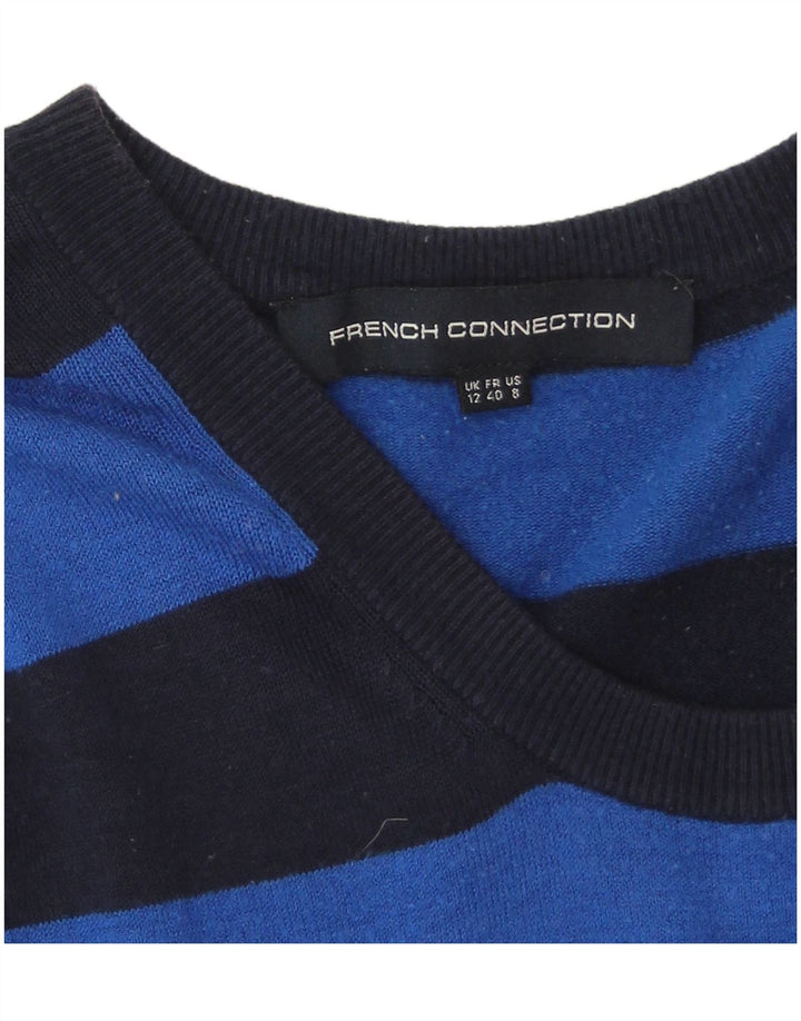 French Connection Dame Jumper Dress UK 14 Mellem blå stribet