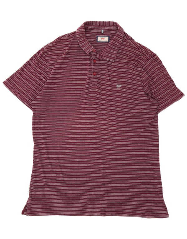 Carrera Herre Regular Fit Polo Shirt XL Bourgogne stribet bomuld