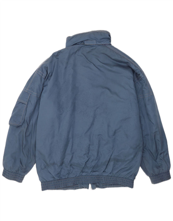 Vintage Herre Loose Fit Windbreaker Jacket UK 40 Large Blue Polyester